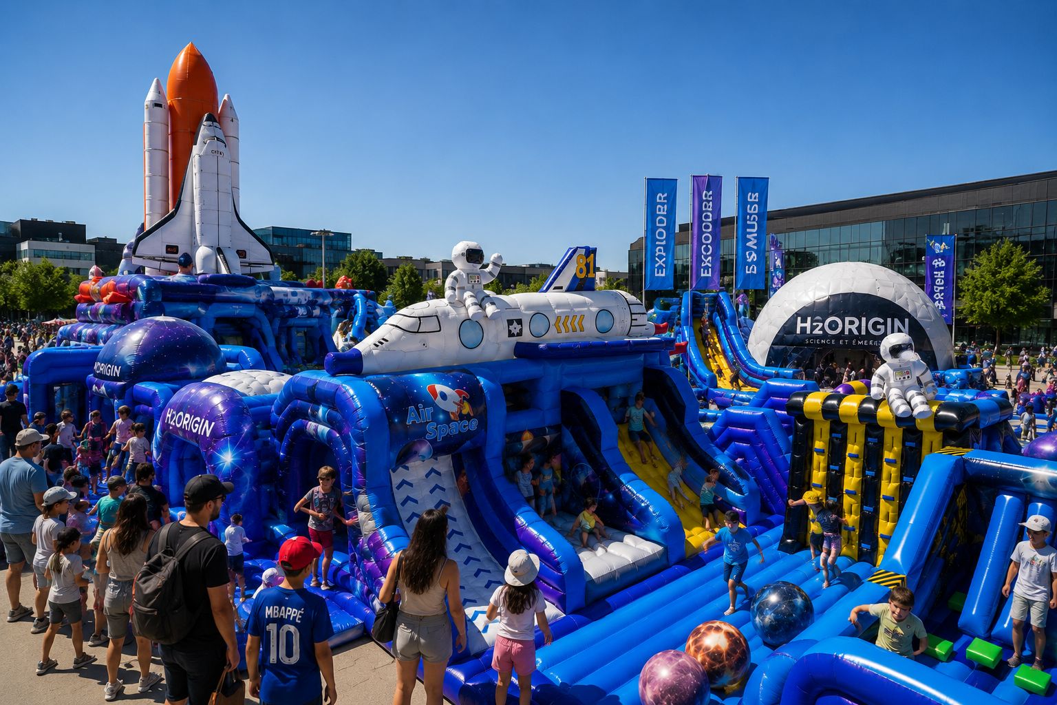 Famille découvrant les activités de jour H2Origin à Laval
