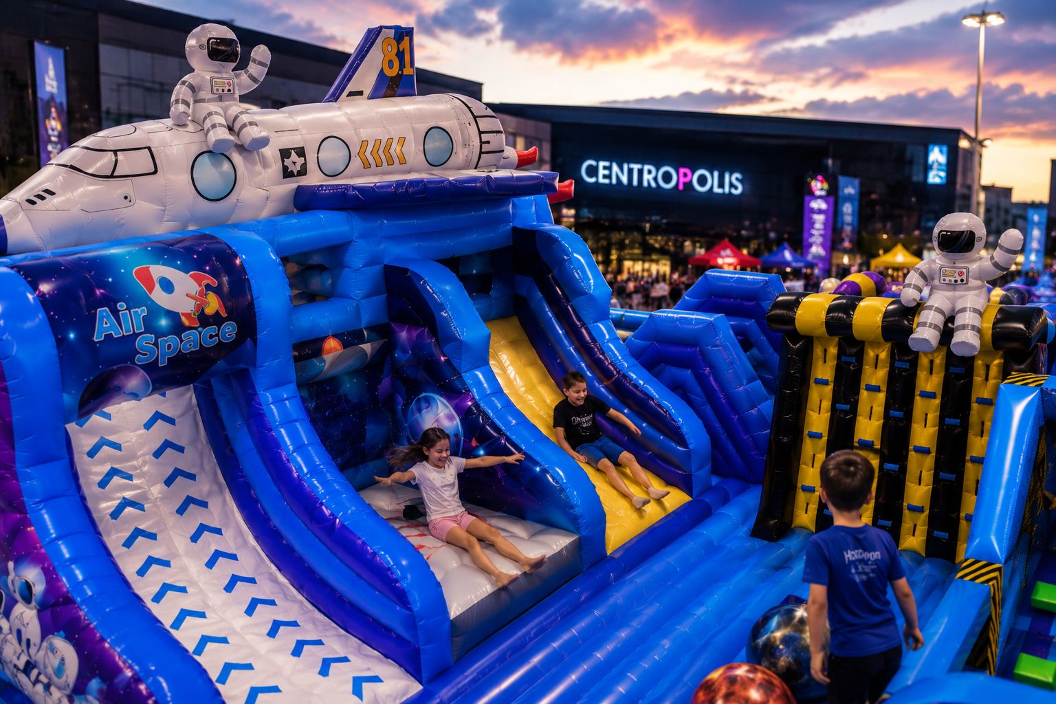 Giant inflatable play structures
